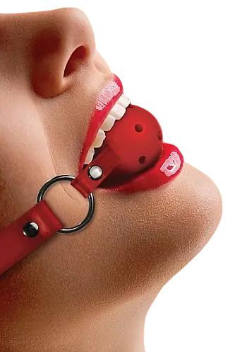 Ouch! Gag Ball Priedušný náhubok - červený