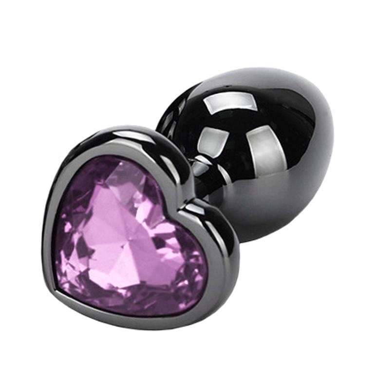 BASIC X Otto kovový análny kolík s kamienkom S ružový