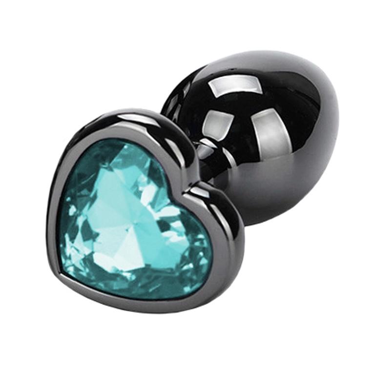 BASIC X Otto kovový análny kolík s kamienkom M modrý