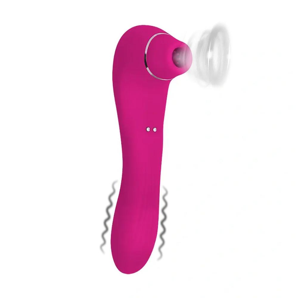 E-shop Romant Suction vibračný obojstranný stimulátor na klitoris ružový