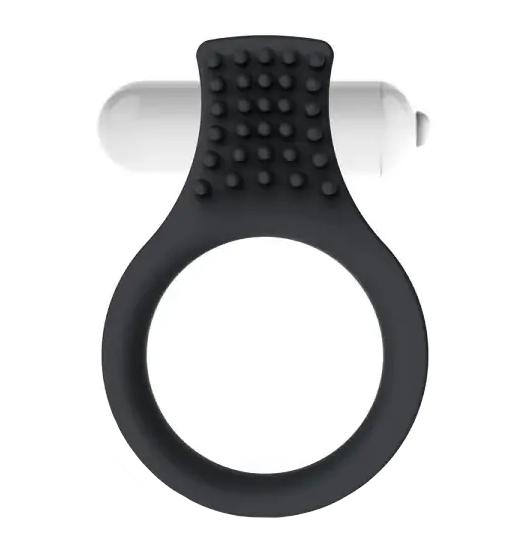 Romant Derrick erekčný krúžok s vibračnou patrónou čierny