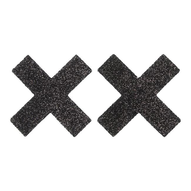 Titty Sticker Ozdoby na bradavky krížiky - čierne