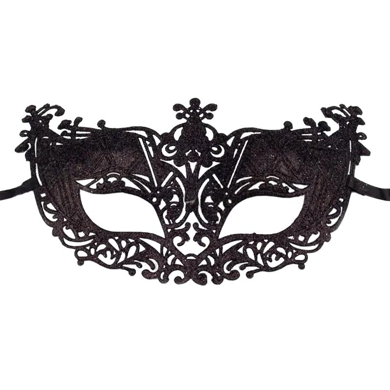 KARNEVALOVÁ MASKA PLASTOVÁ ČIPKA S GLITRAMI