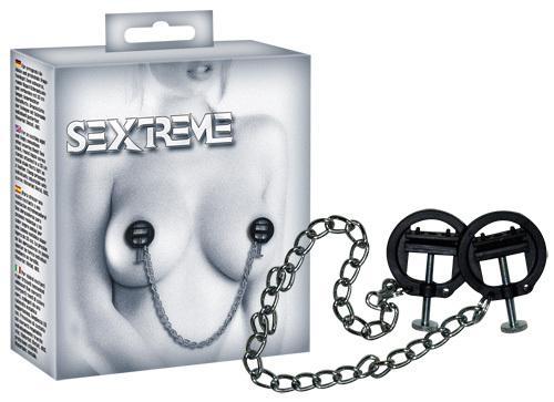 E-shop Sextreme Škripce na bradavky uťahovacie s retiazkou