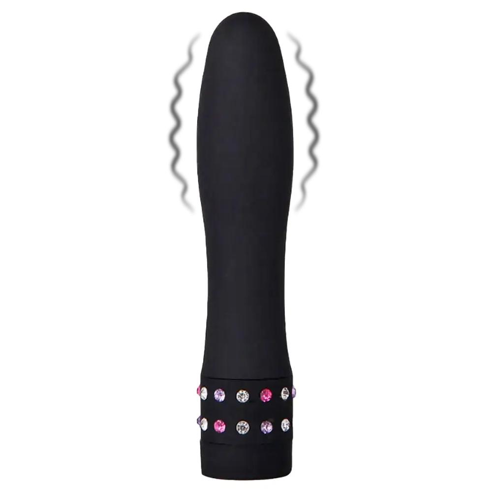 BASIC X Julien minivibrátor zdobený kamienkami čierny
