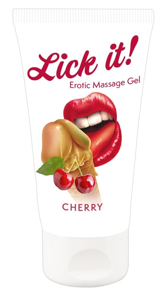 Lick it! Lubrikačný a masážny gél Čerešňa 50 ml