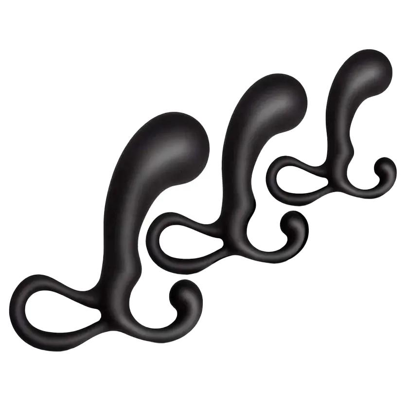 BASIC X Triple análny kolíky nevibračný set 3 ks čierne