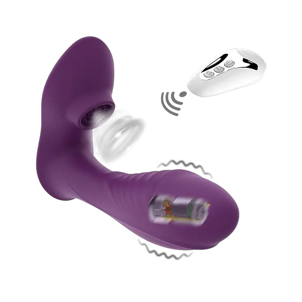 E-shop BASIC X Bono vibrátor s tlakovým stimulátorom na klitoris fialový