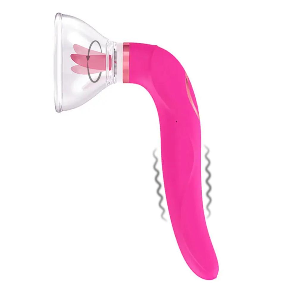 BASIC X vákuová pumpa s jazýčkom a vibrátorom 3v1 ružová