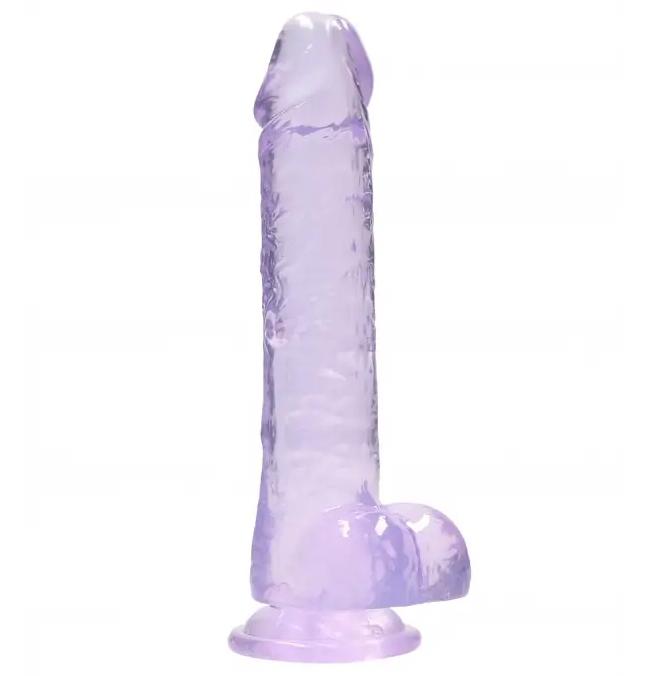 Realrock gélové dildo s prísavkou 19 cm fialové