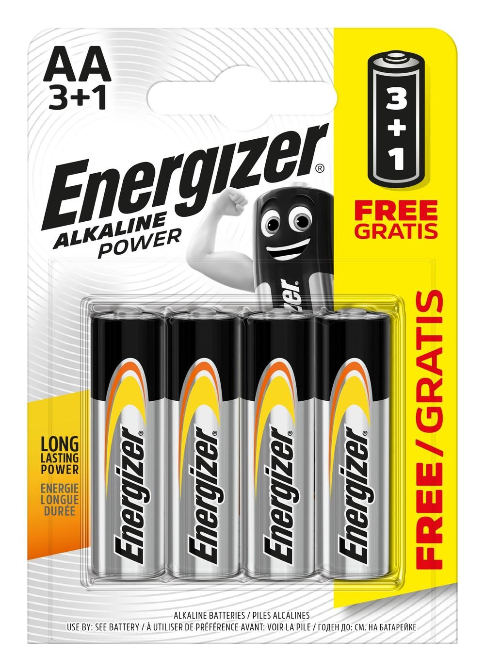 E-shop Energizer Alkaline Power -Tužkové batérie AA/4 3+1 zdarma
