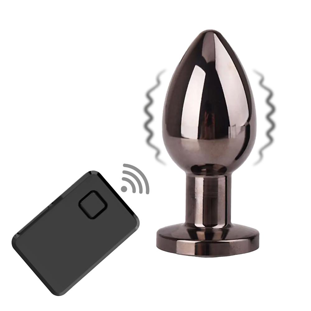 BASIC X Nick vibračný kovový análny kolík na diaľkové ovládanie