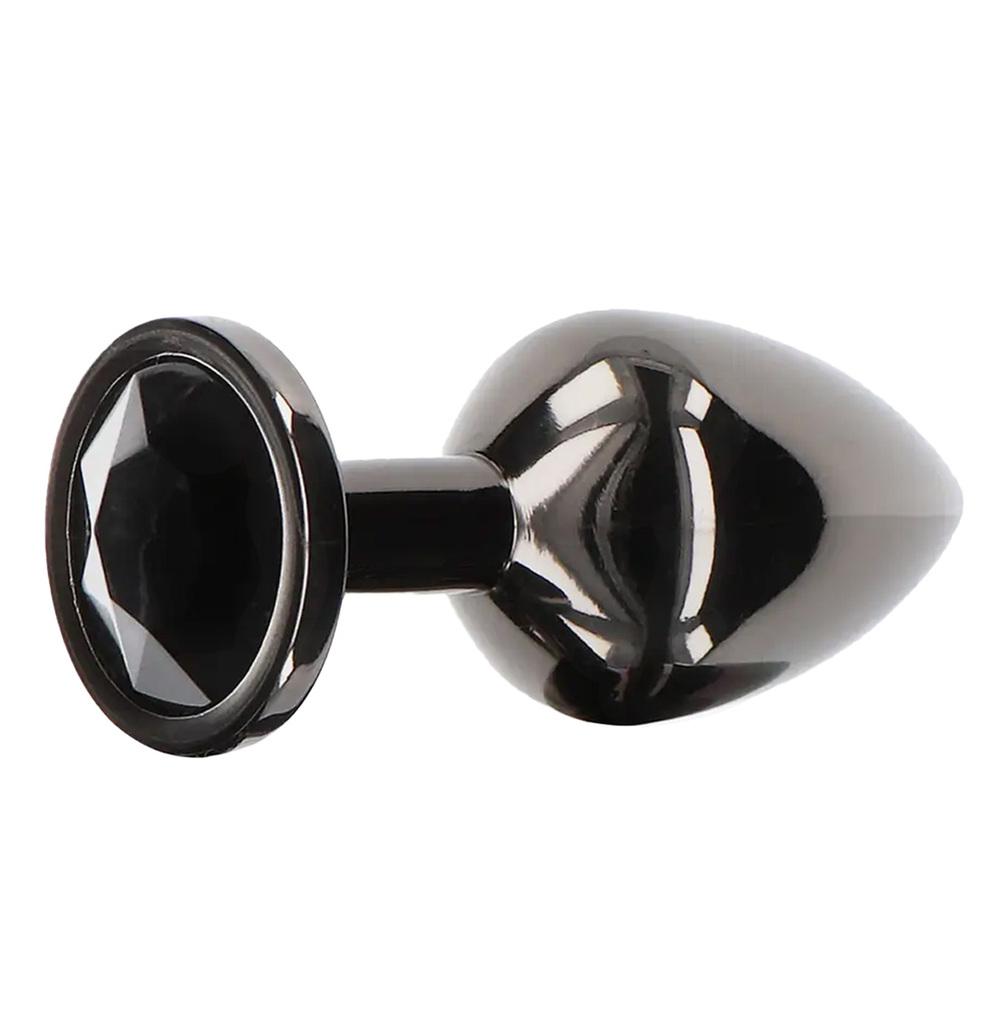 Taboom Análny kolík s kamienkom M - čierny