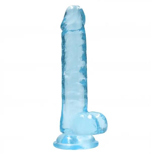 Realrock gélové dildo s prísavkou 17 cm modré