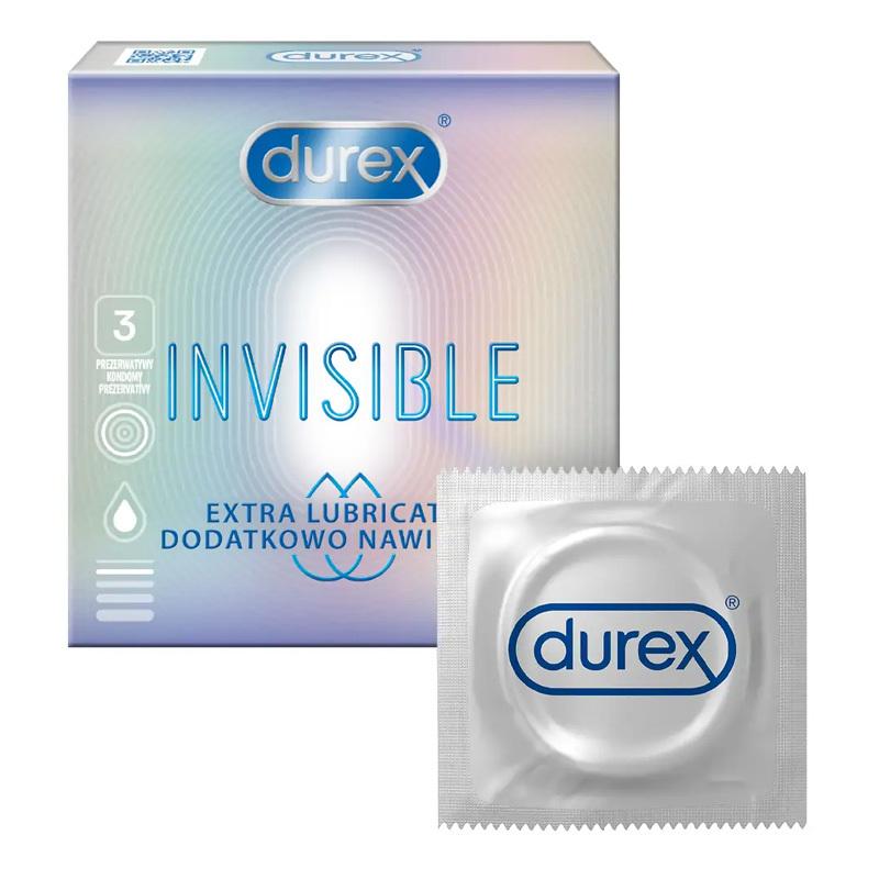E-shop Durex kondómy Invisible Extra Lubricated 3 ks