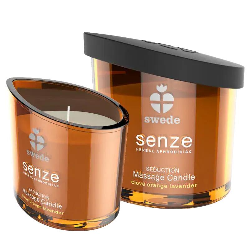 SENZE Eroticko-relaxačná masážna sviečka - klinček, pomaranč, levanduľa 50 ml