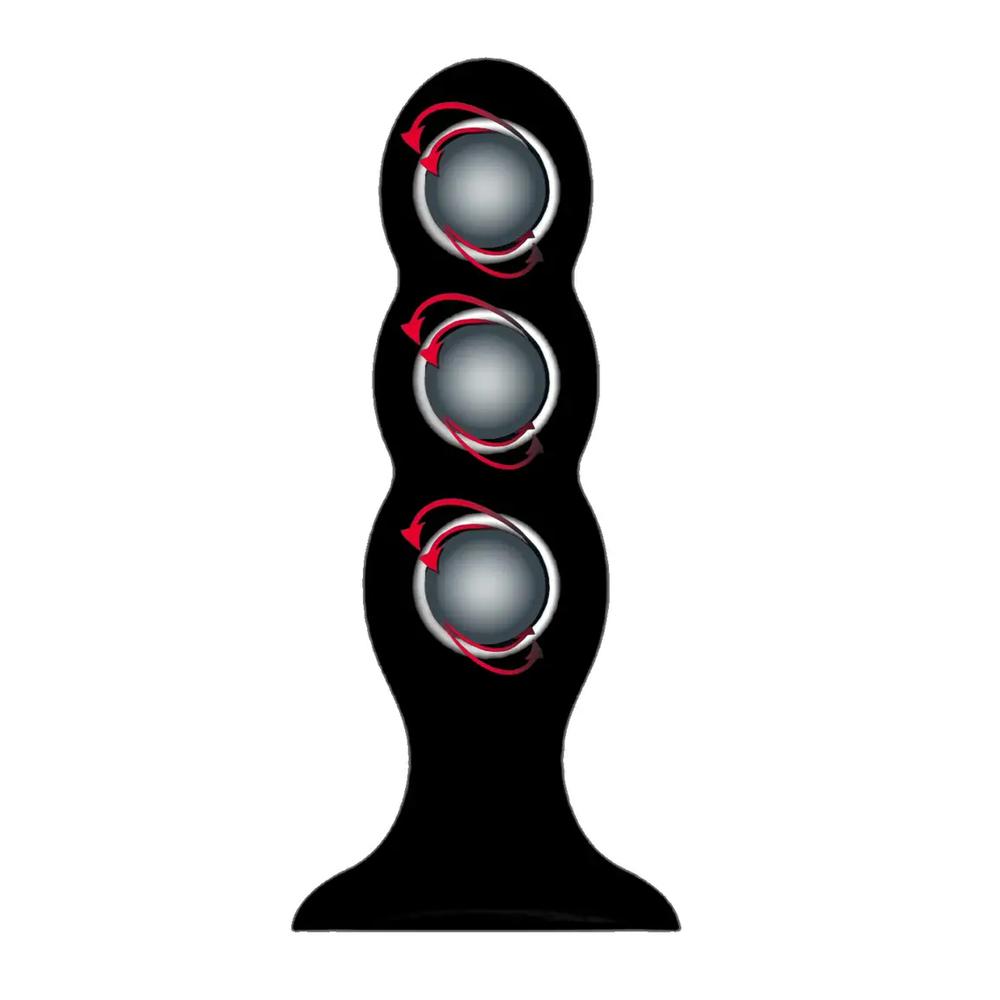 BASIC X Quinn ThreeBall análny kolík s rotačnými guličkami čierny