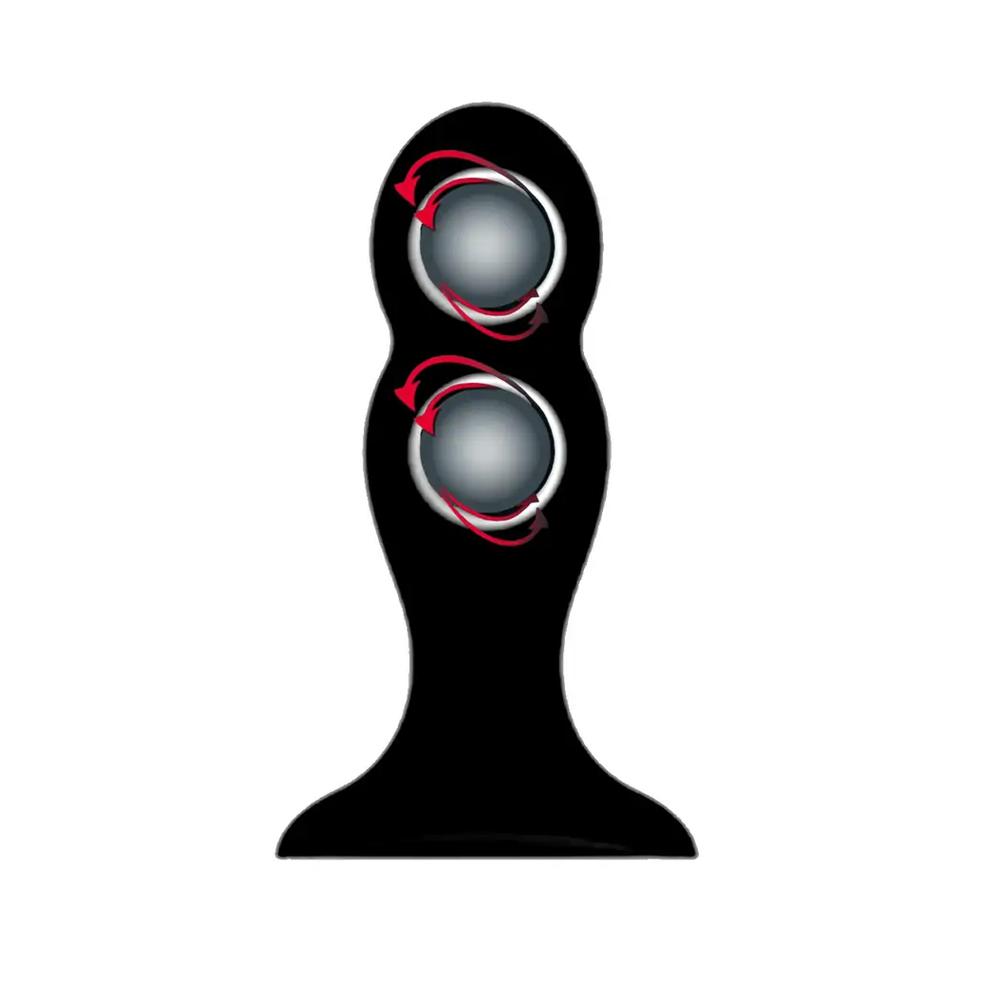 BASIC X Quinn TwoBall análny kolík s rotačnými guličkami čierny