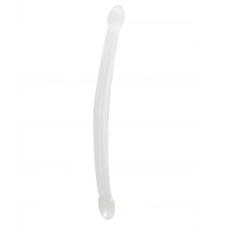 REALROCK Non Realistic obojstranné gélové dildo 42 cm - transparentné