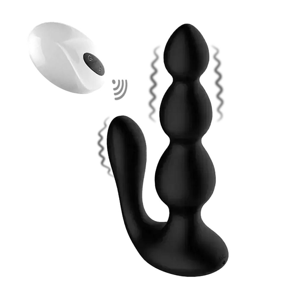 BASIC X Andy vibračný análny kolík na diaľkové ovládanie čierny
