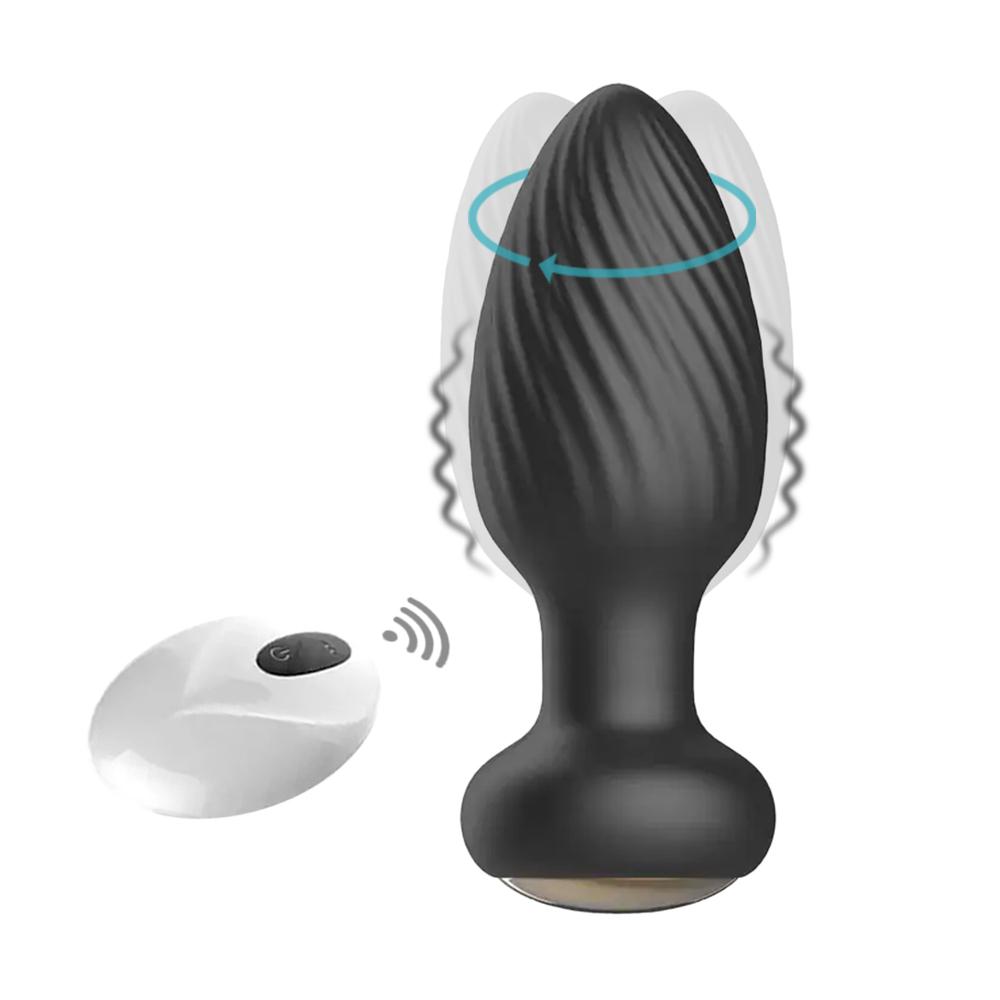 BASIC X Rotty rotačný análny kolík na diaľkové ovládanie čierny