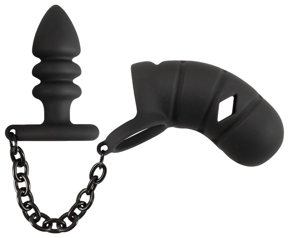 E-shop Black Velvets Klietka na penis a análny kolík