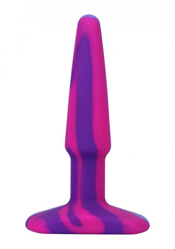 A-play - Groovy Análny kolík 10 cm - ružová/fialová/modrá