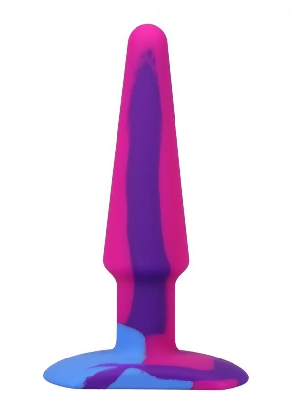 A-play - Groovy Análny kolík 12 cm - ružová/fialová/modrá