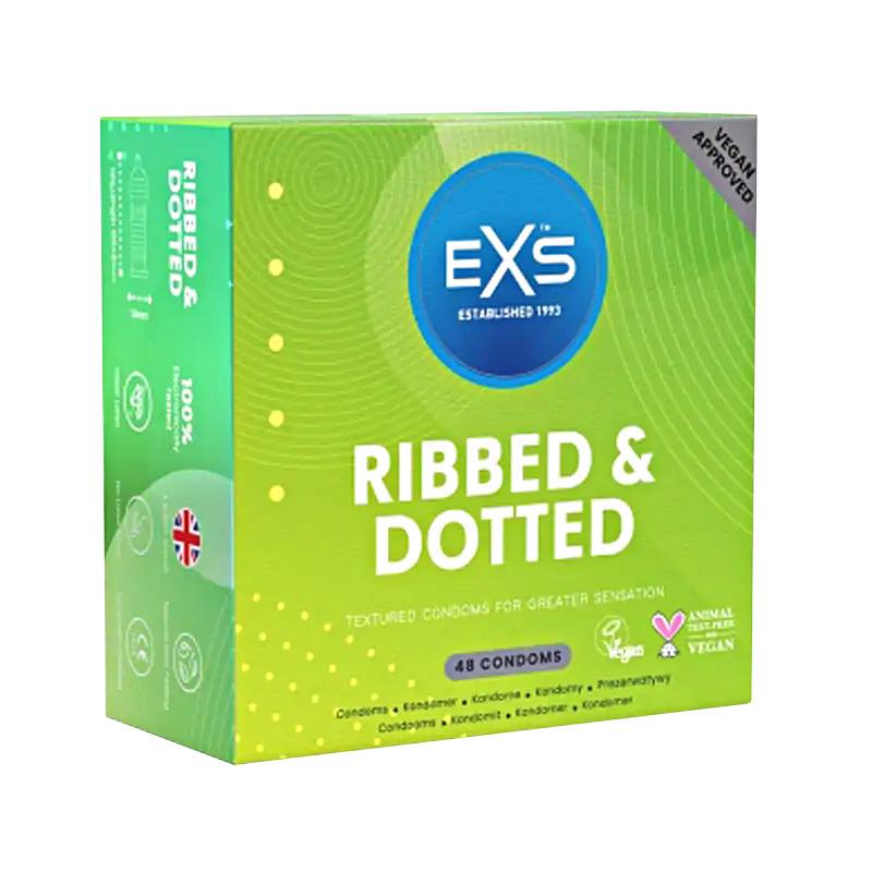 EXS Ribbed and Dotted pack Kondómy 48 ks