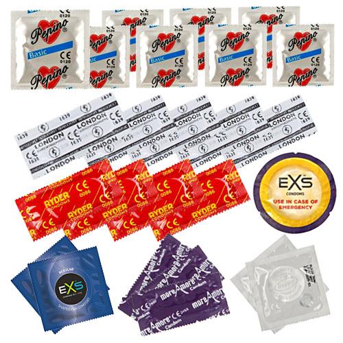 Súprava klasických kondómov - rôzne značky 25 ks