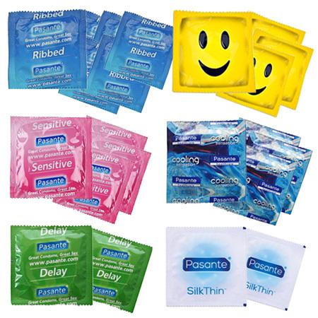 Pasante kondómy Testovacia sada č.4 - 22 ks