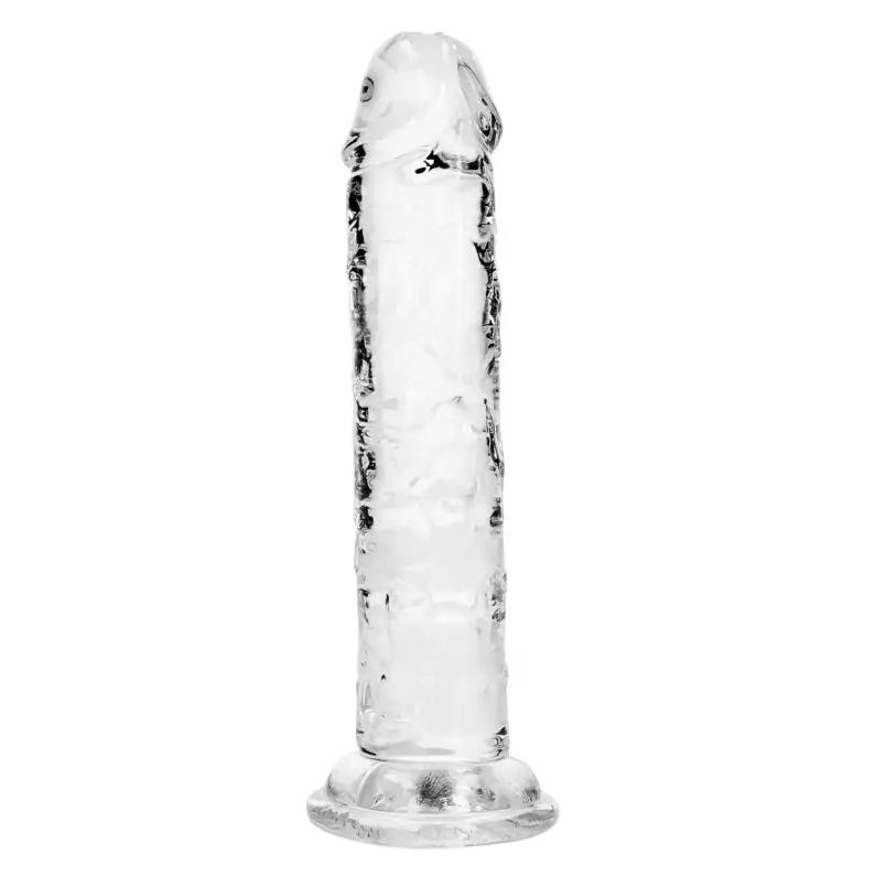 Realrock Realistické dildo s prísavkou 15,5 cm - transparentné