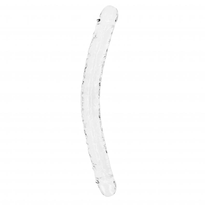 Realrock Obojstranné dildo 45 cm - transparentné