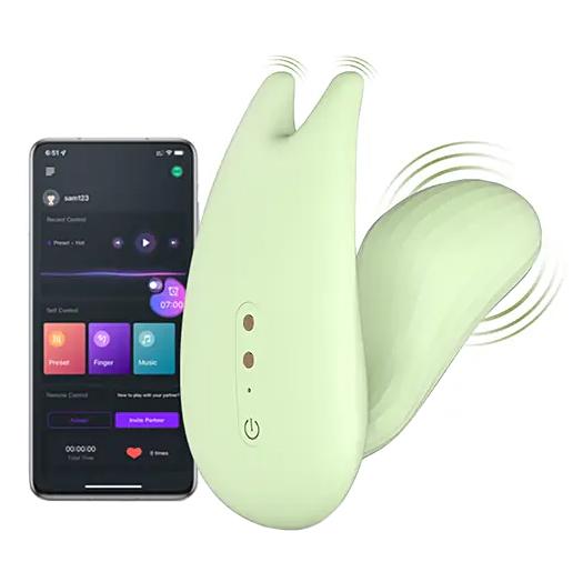 E-shop Magic Motion Umi Duálny vibrátor s ovládaním cez aplikáciu - zelený