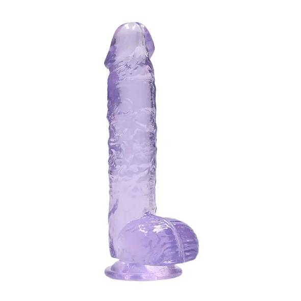 Realrock gelové dildo s prísavkou 16 cm fialové
