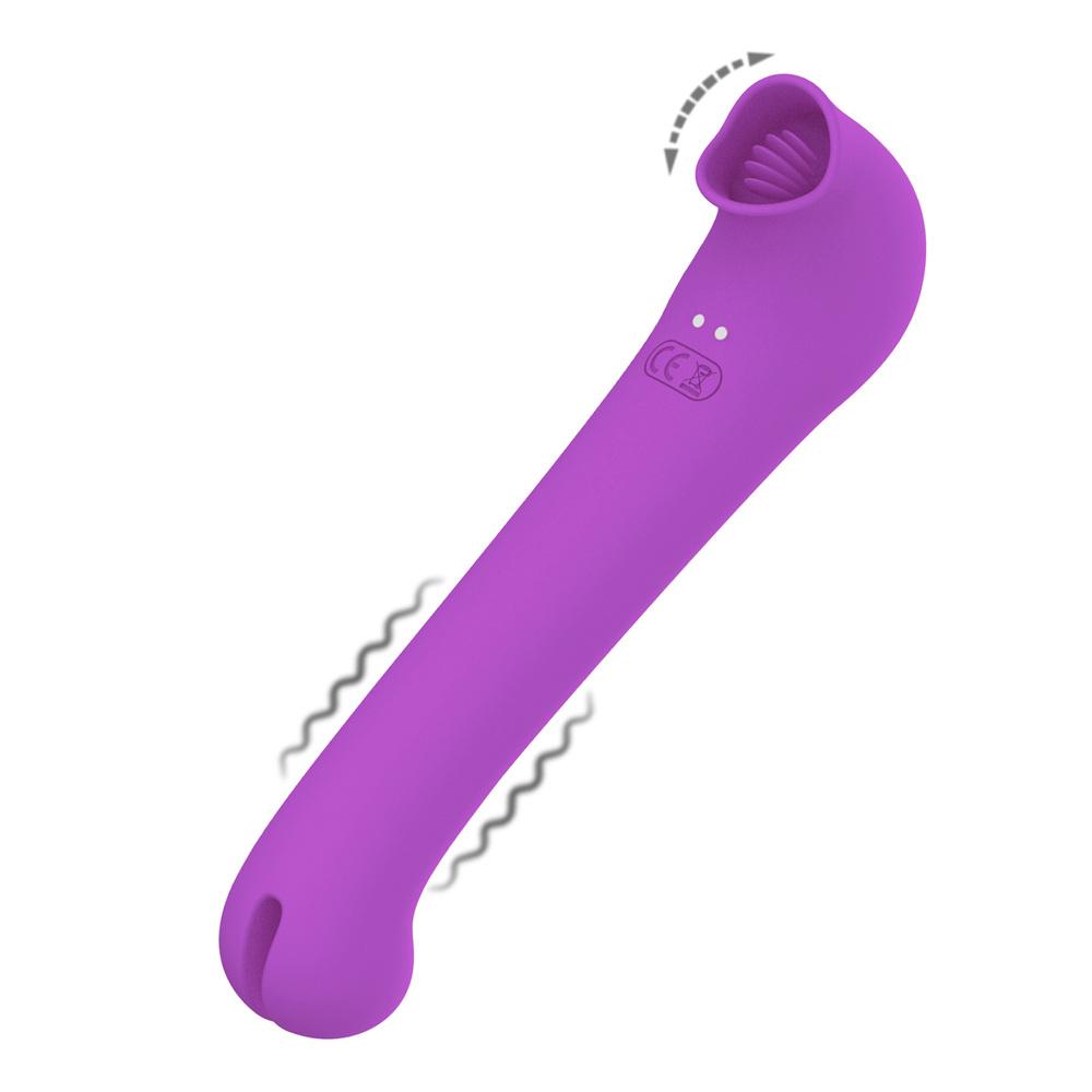 Romant Lucas obojstranný vibrátor s kmitajúcim jazýčkom fialový