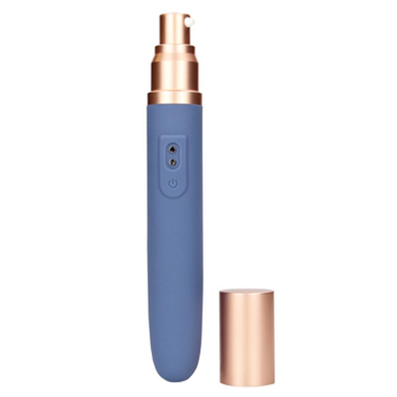 Loveline Travel minivibrátor s lubrikačným gélom 2v1 - Blue Horizon