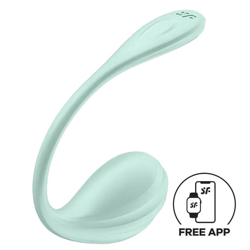 Satisfyer Smooth Petal zelené, silikónový ovládaný mobilnou aplikáciou