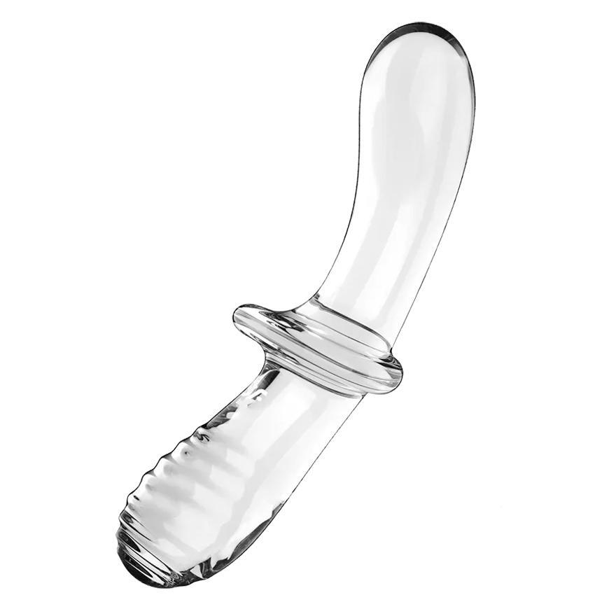 Satisfyer Double Crystal obojstranné sklenené dildo - transparentné