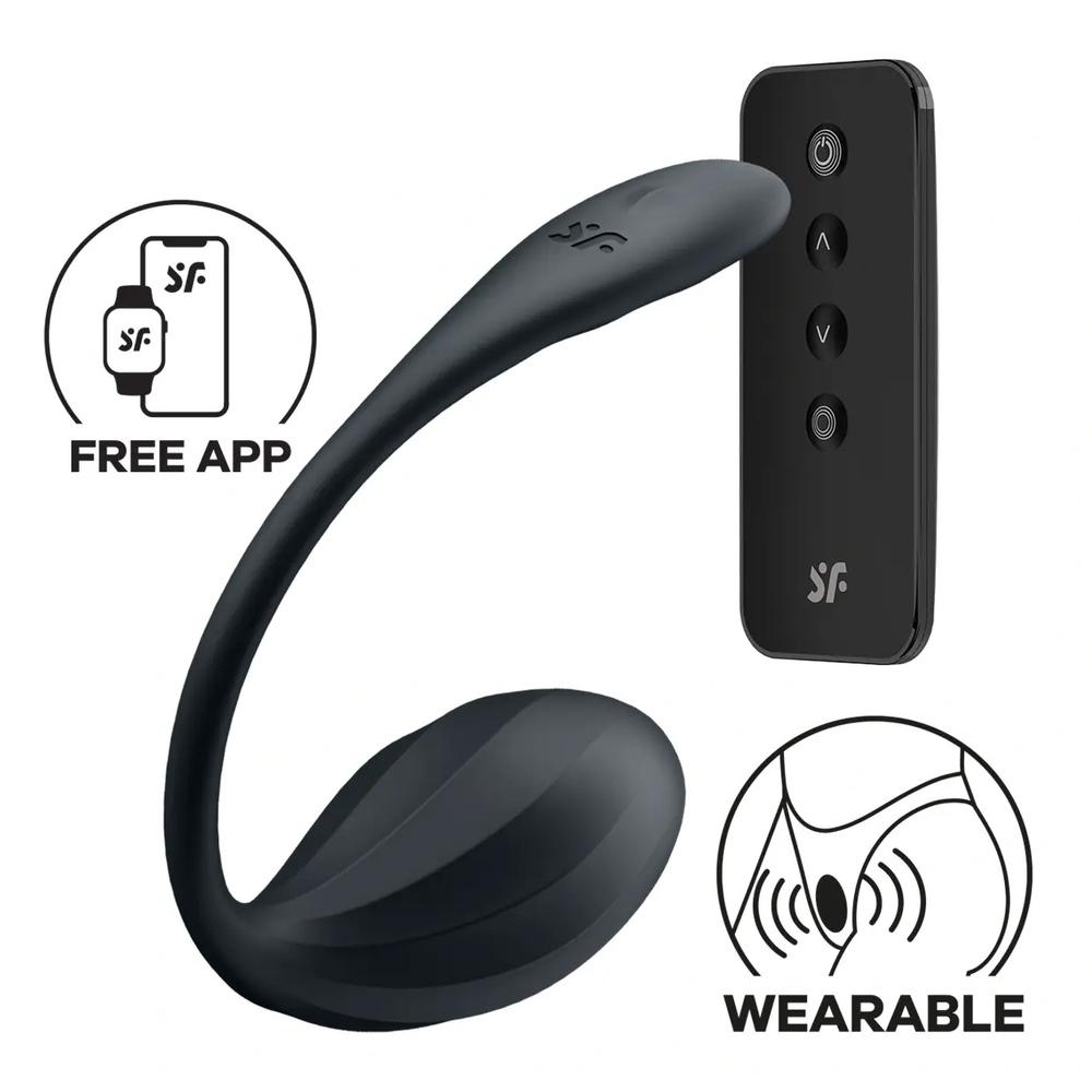 Satisfyer Ribbed Petal vibračné vajíčko - čierne