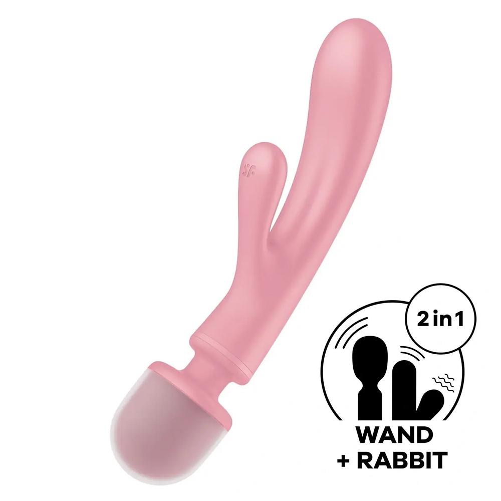 Satisfyer Triple Lover obojstranný vibrátor - ružový