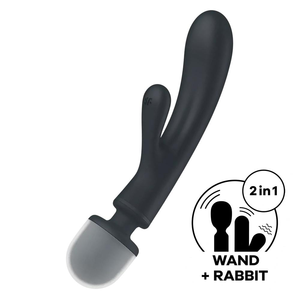 Satisfyer Triple Lover obojstranný vibrátor - šedý