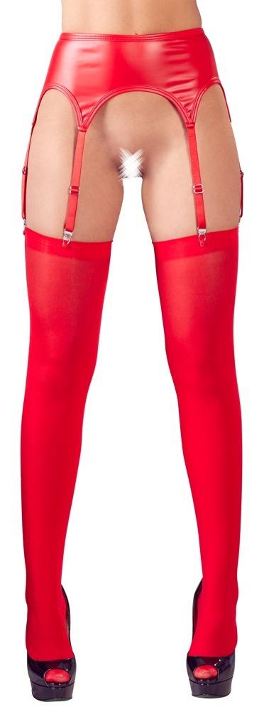 NO:XQSE - shiny suspender set red