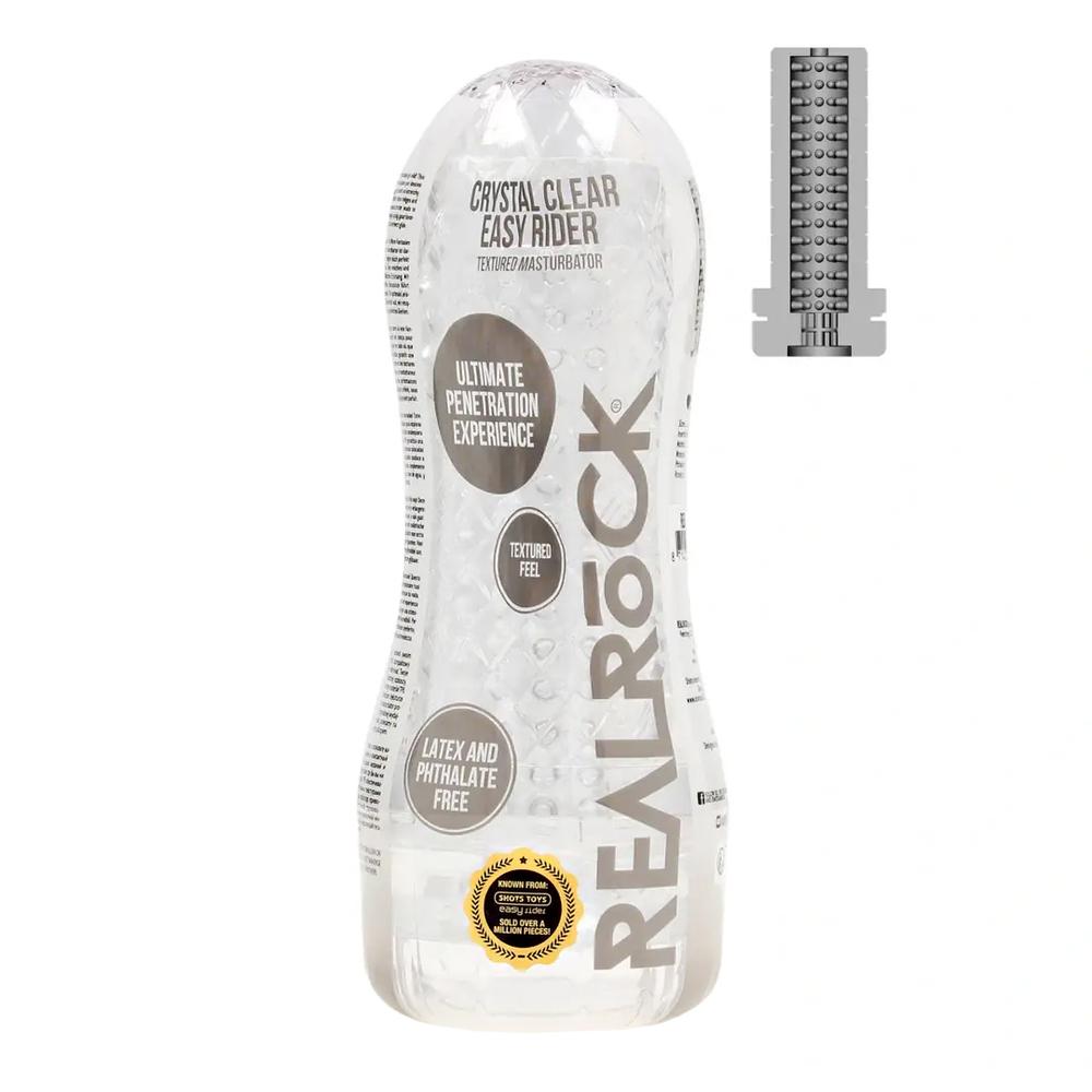 RealRock Easy Rider Textured masturbátor - transparentný