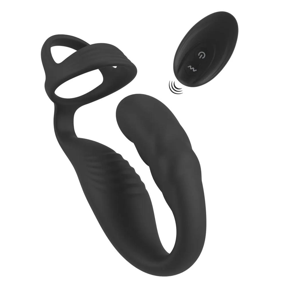 Rebel Erekčný krúžok a stimulátor prostaty - čierny Rebel Erekčný krúžok a stimulátor prostaty - čierny