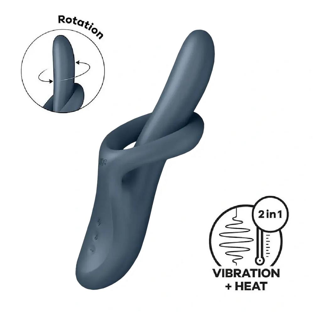 Satisfyer Heat Flex 4 rabbit vibrátor - šedý