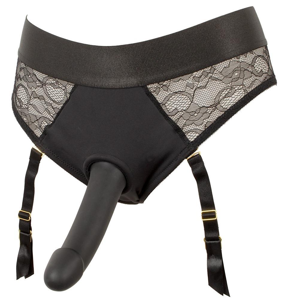 Strap-on set nohavičky a dildo - čierny