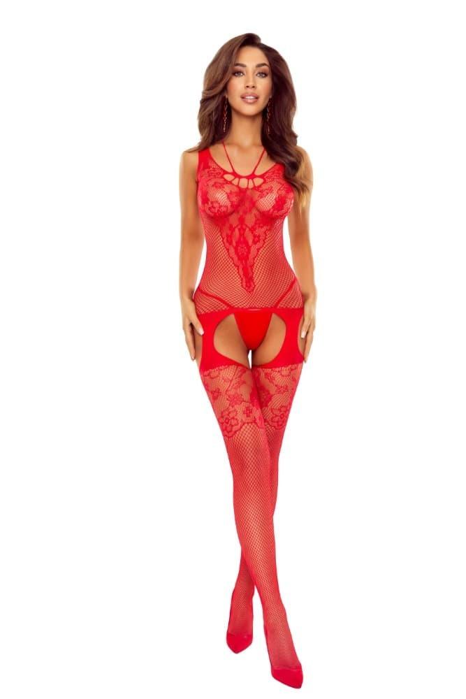 Passion bodystocking BS121 červený