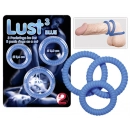 Erekčné krúžky nevibračné - Lust three krúžky na penis - modré