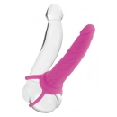 Nevibračné análne kolíky - Dual Análne Dildo - vaginálna aj análna stimulácia  naraz - ružová